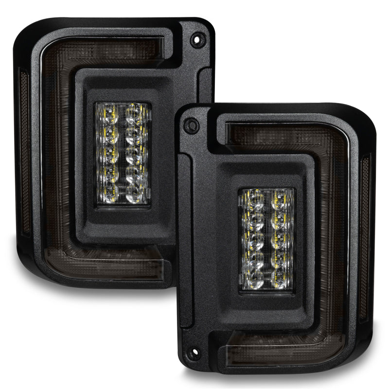2007-2017 Wrangler JK Flush Mount LED Tail Lights Tinted - View 3 | Dirty Garage