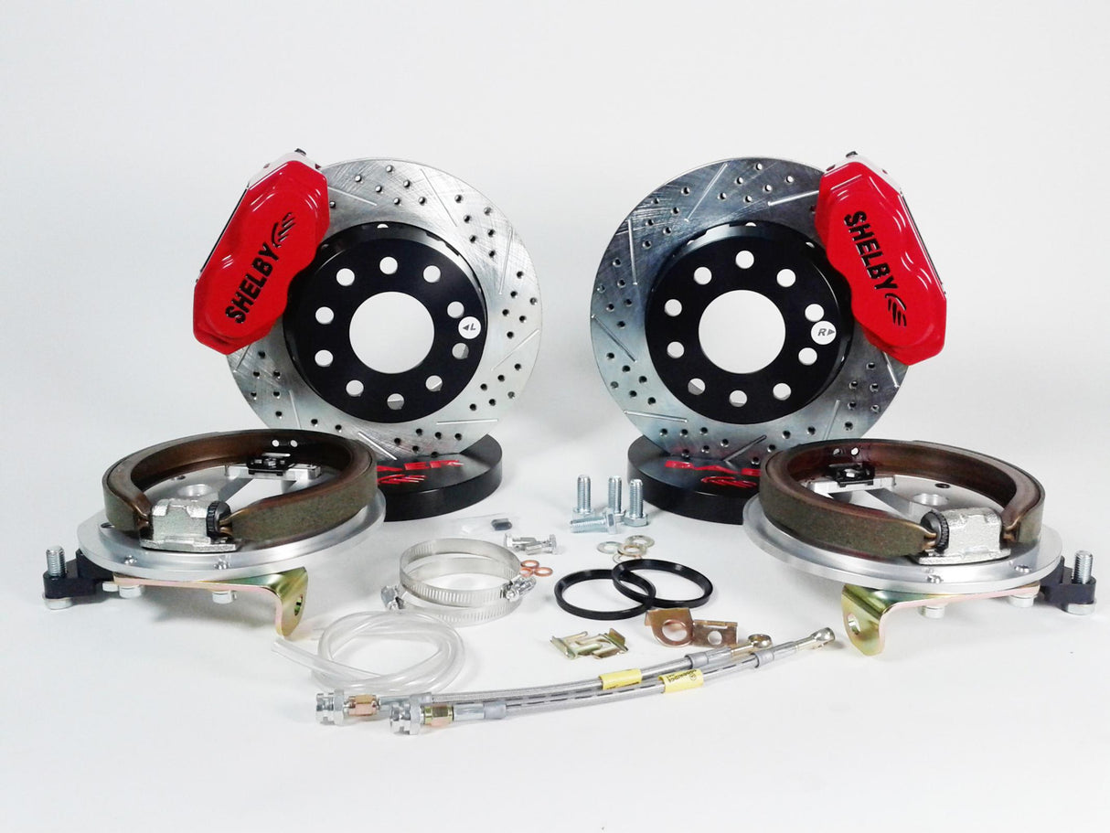 Universal Ford Rear SS4+ Brake Brake Kit w/Park Brake Shelby Logo w/ Park Brake | Dirty Garage