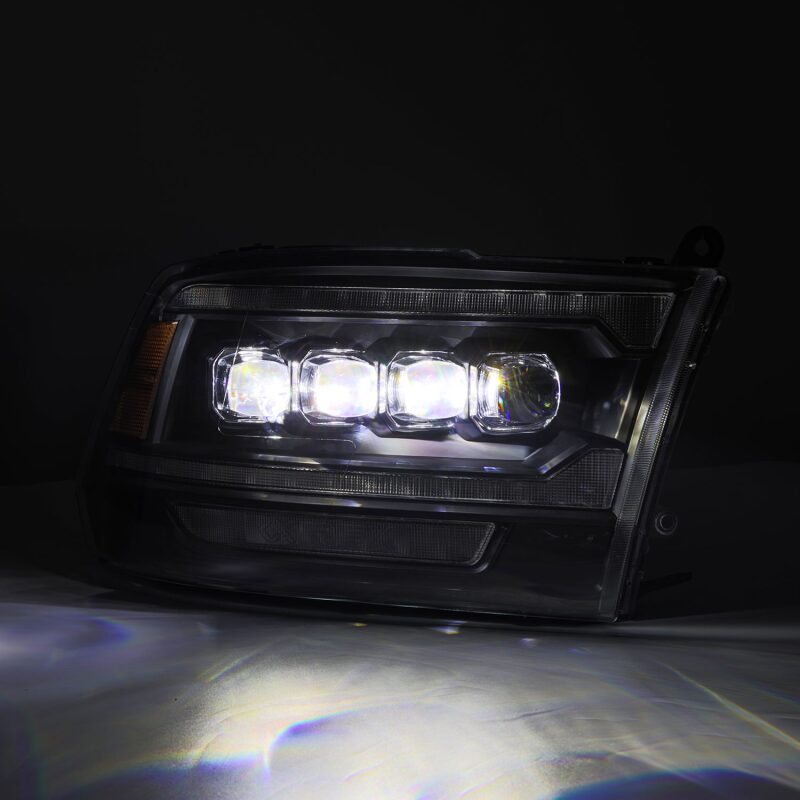 2009-2018 Ram HD Nova-Series LED Projector Chrome Headlights Active Light Sequential Signal DRL - View 2 | Dirty Garage