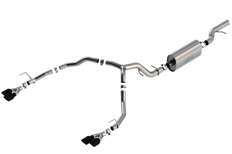 Borla 21-22 Chevrolet Tahoe 6.2L V8 2/4WD 4DR T-304 SS Touring Cat-Back Exhaust w/ Black Chrome Tips | Dirty Garage