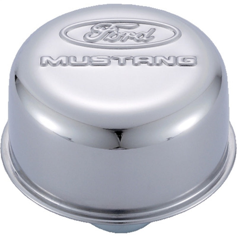 Universal Chrome Breather Cap w/Mustang Logo | Dirty Garage