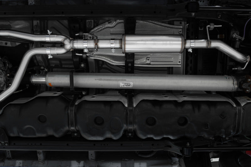 2022 Tundra 3.5"L Dual Cat-back 4" Single Side Exit Rolled Tip Aluminized Steel - View 2 | Dirty Garage
