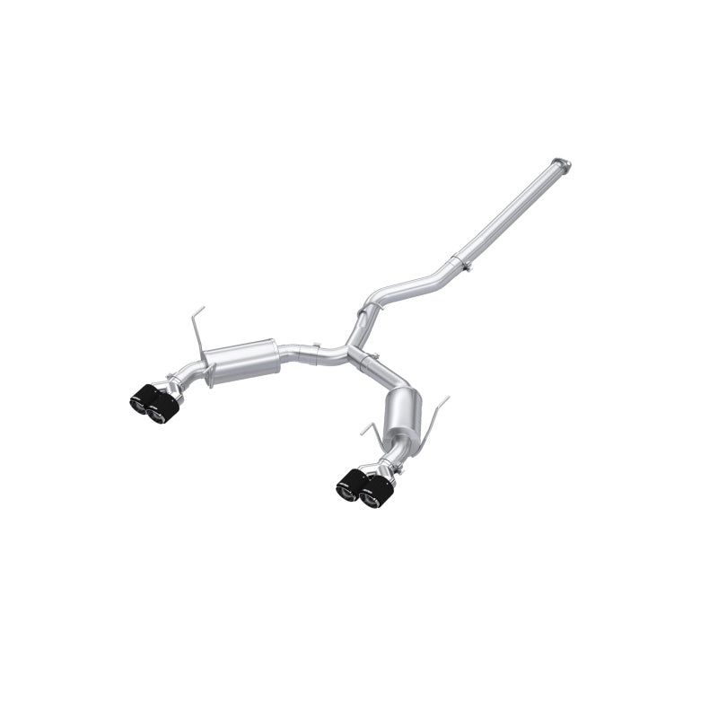 2022-2026 WRX 3" Cat-Back Dual Split Rear Quad Carbon Fiber Tips Street Profile Exhaust | Dirty Garage