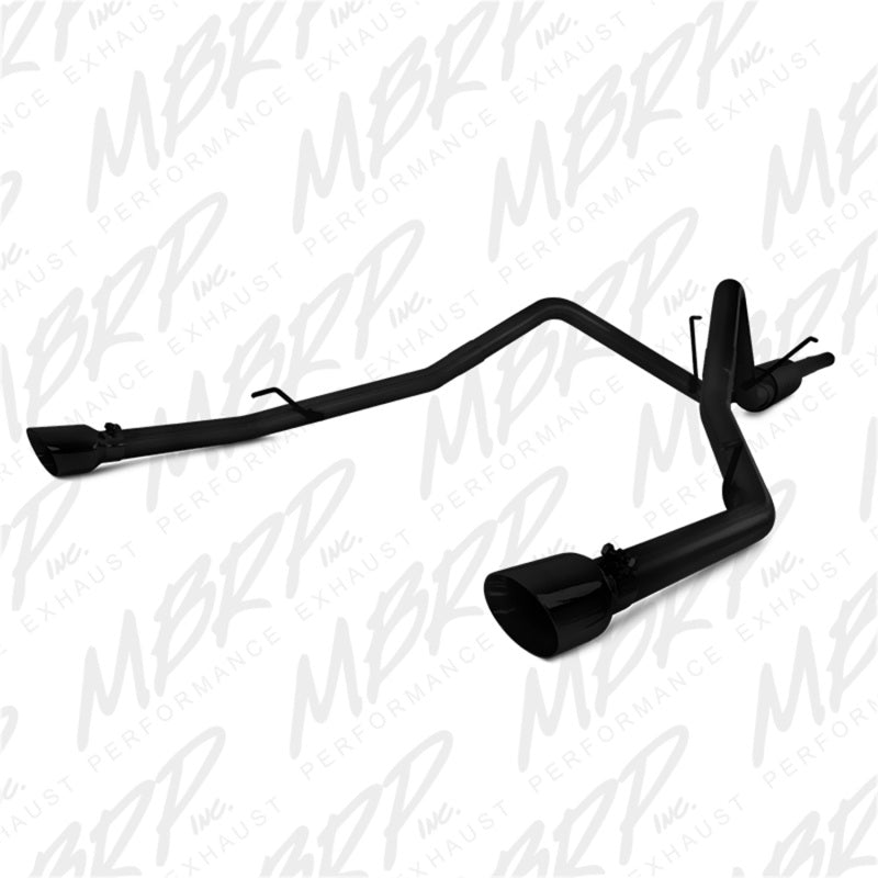 2009-2014 Ram 1500 5.7L Cat-Back Dual Split Rear Through Stock Bumper Black | Dirty Garage