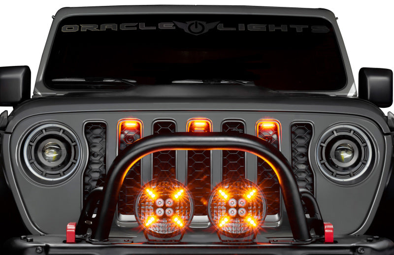 Universal Pre-Runner Style LED Grill Light Kit Amber w/ Tinted Lens - View 8 | Dirty Garage