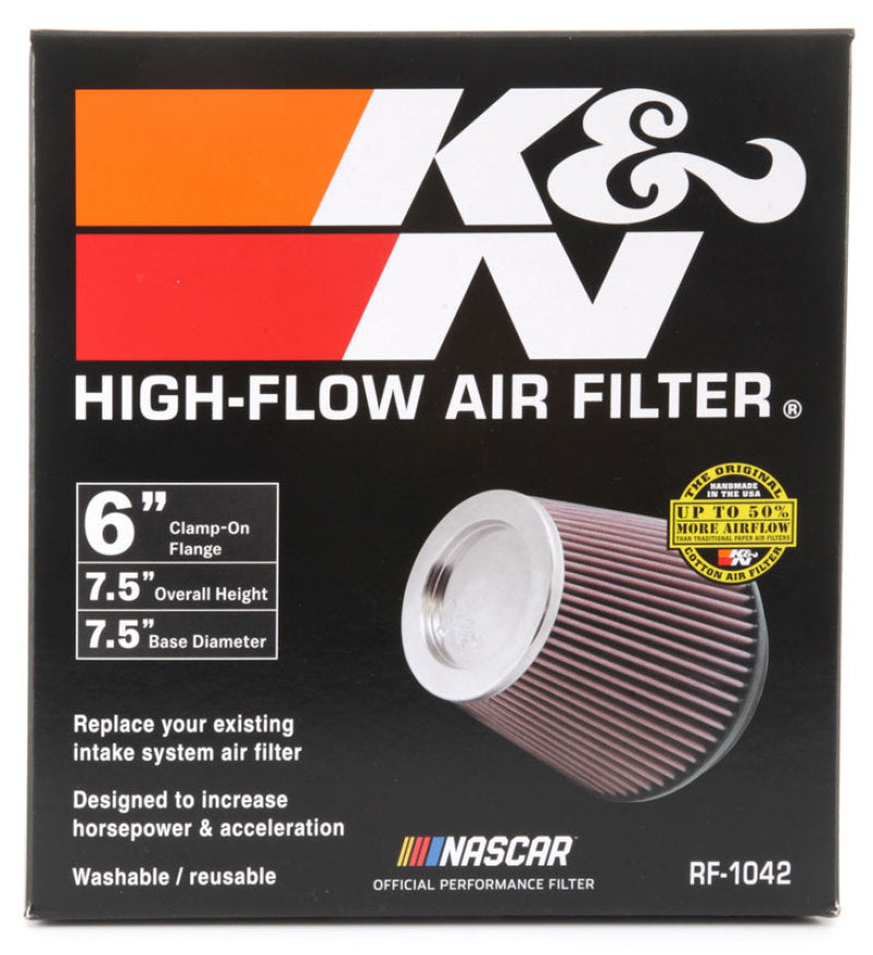 Universal Round Tapered Universal Air Filter 6in Flange ID x 7.5in Base OD x 5in Top OD x 6.5in Height - View 10 | Dirty Garage