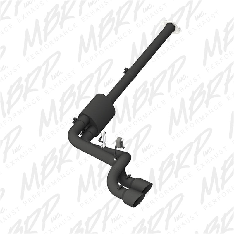 2009-2014 F-150 Pre-Axle 4.5" OD Dual Outlet 3" Black Coated Cat Back Exhaust | Dirty Garage