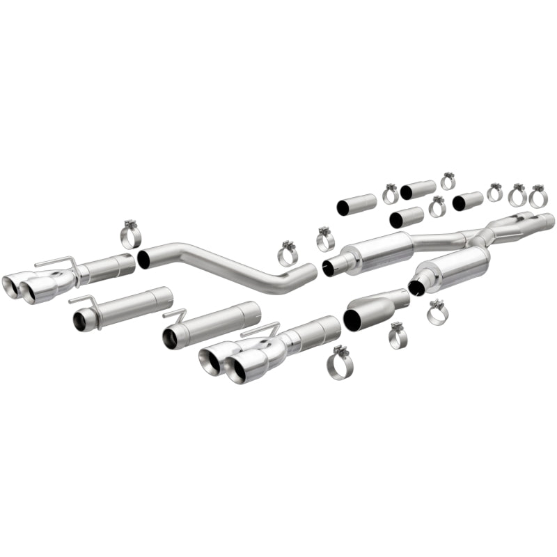 2015-2023 Challenger 409 Stainless Steel Polished 3in Quad Tips Cat Back Exhaust | Dirty Garage