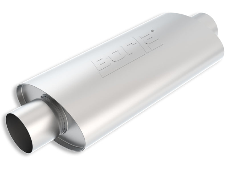 Borla XR-1 Racing Sportsman 4in Inlet/Outlet Center/Center Oval Muffler-4.5in Diameter x 12in Length - View 2 | Dirty Garage