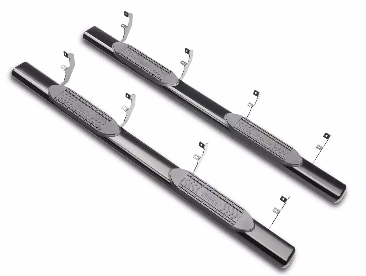 2019-2025 GM 1500 Crew Cab 6" Oval Straight Steel Nerf Bars - Black | Dirty Garage