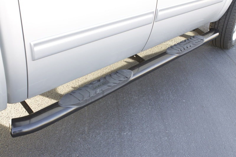 2001-2013 GM 1500/HD Crew Cab 5" Oval Curved Steel Nerf Bars - Black - View 2 | Dirty Garage