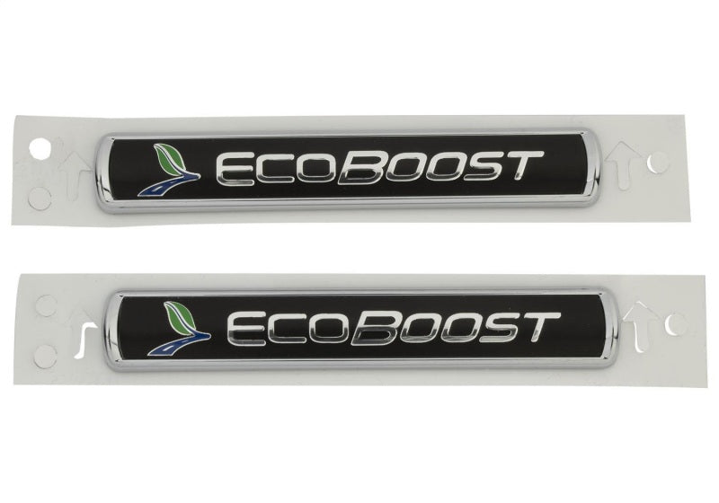 Universal Black/Silver EcoBoost Emblem 3-1/2in x 9/16in - Set of 2 - View 7 | Dirty Garage