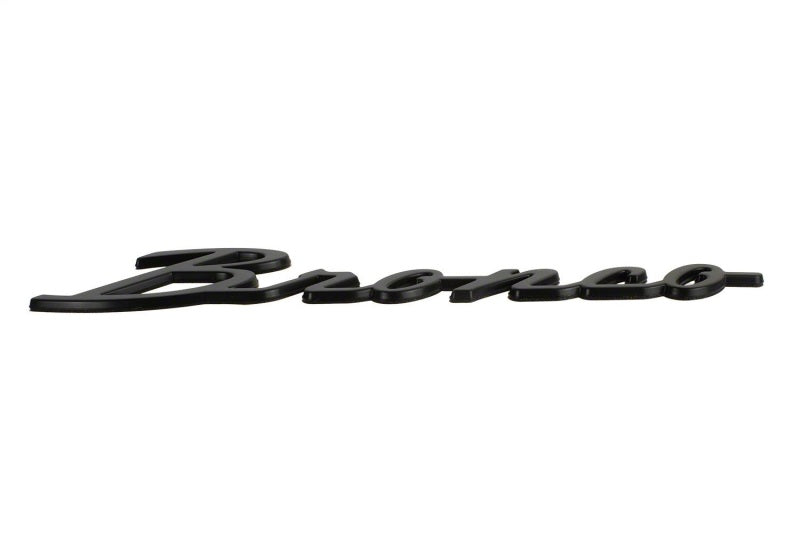 2021+ Bronco Classic Script Fender Badges - Matte Black - View 7 | Dirty Garage