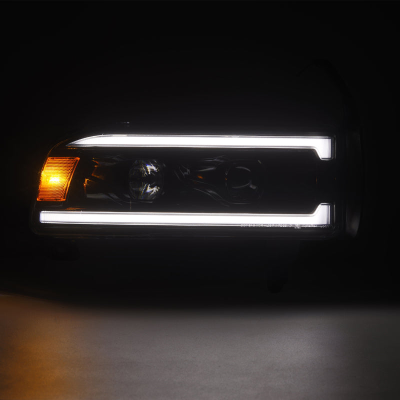 1994-2002 Ram HD Luxx-Series LED Projector Alpha Black Headlights Active Light Sequential Signal Smooth Body DRL - View 3 | Dirty Garage