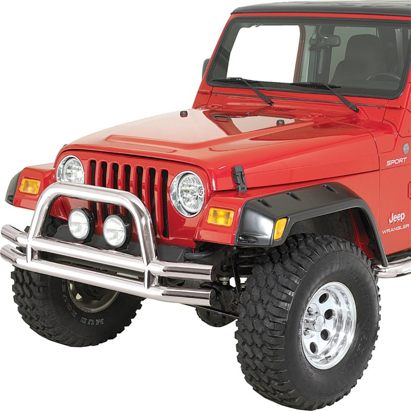 Rugged Ridge 3-In Double Tube Front Bumper SS 76-06 Models - View 3 | Dirty Garage