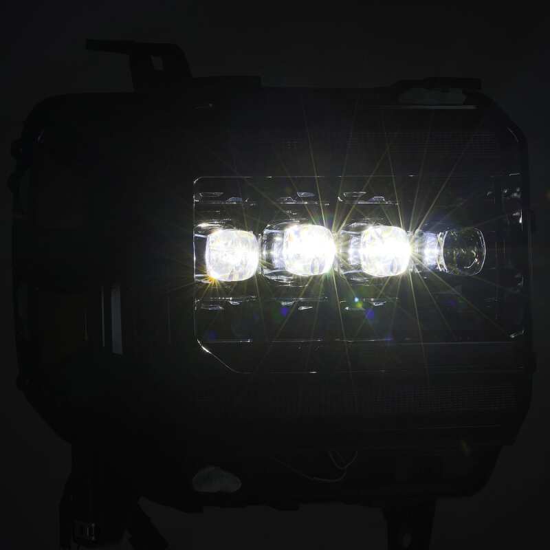 2014-2018 GM HD Nova-Series LED Projector Alpha-Black Headlights Active Light Sequential Signal DRL - View 3 | Dirty Garage