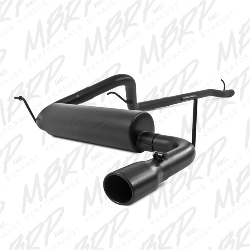 Jeep Wrangler Rubicon 3.6L Cat Back Single Rear Exit Black Exhaust | Dirty Garage