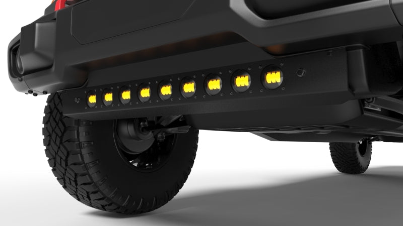 2019-2025 Wrangler JL Skid Plate w/ Integrated LED Emitters Yellow - View 7 | Dirty Garage