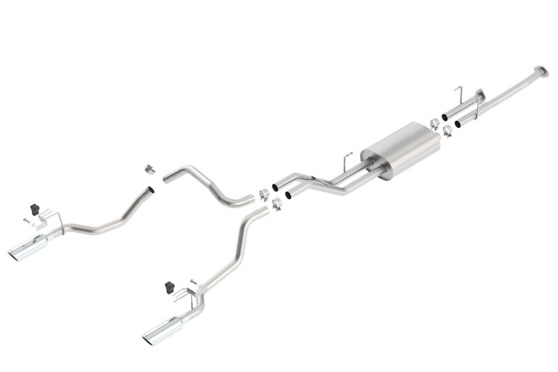 Borla 14-15 Toyota Tundra 4.6L/5.7L Crew Max SB DC SB Touring Cat Back Exhaust Dual Split Rear Exit - View 2 | Dirty Garage