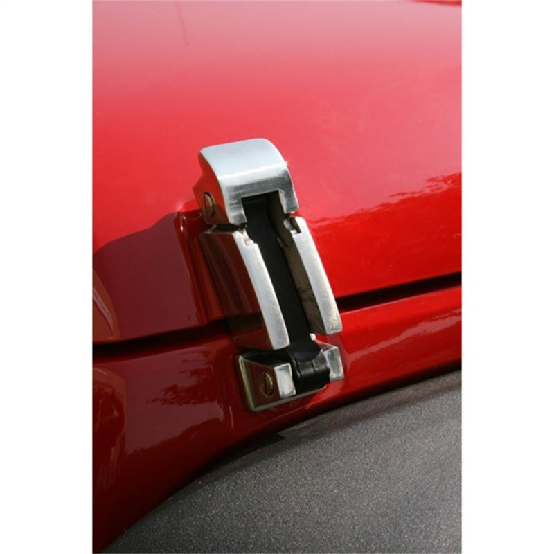 Rugged Ridge 07-18 Jeep Wrangler Stainless Steel Hood Catch Set - View 3 | Dirty Garage