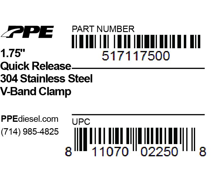 Universal 1.75 Inch V Band Clamp Stainless Steel Quick Release - View 3 | Dirty Garage