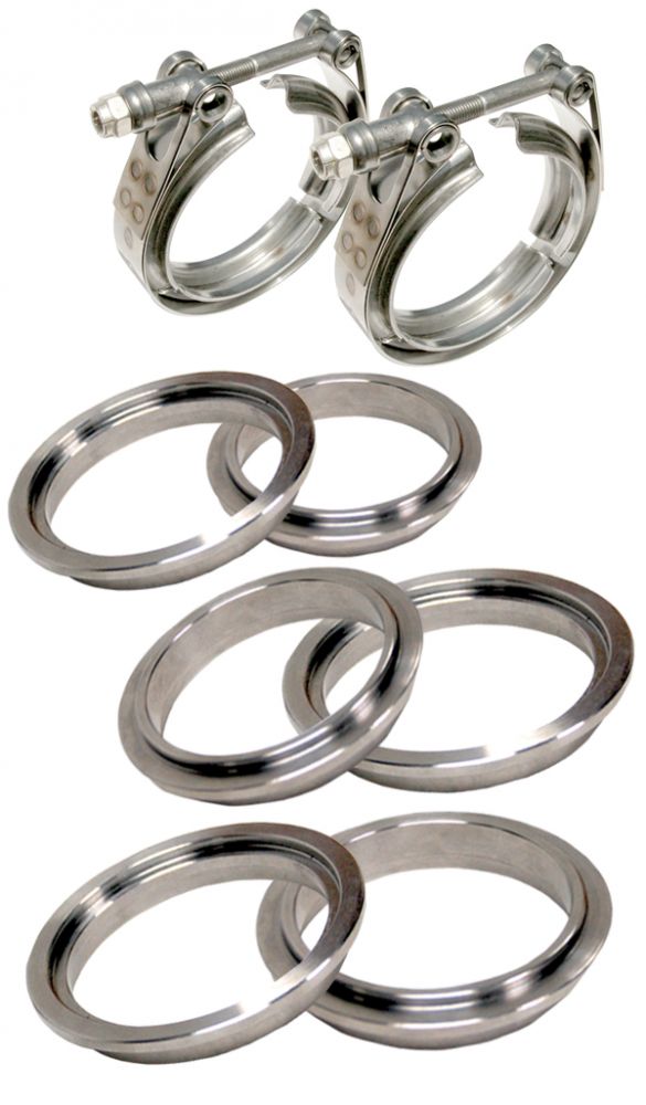 Universal 4 Inch V Band Clamp Stainless Steel 8 Piece Set 2C 3M 3F | Dirty Garage