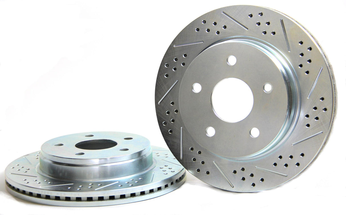 2002-2010 Dodge Front Slotted Drilled Zinc Plated Brake Rotor | Dirty Garage