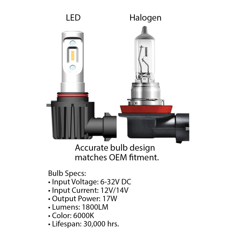 Universal V-Series LED Headlight Bulb Conversion Kit 6000K - View 3 | Dirty Garage