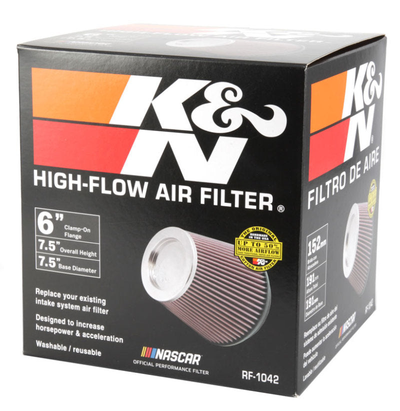 Universal Round Tapered Universal Air Filter 6in Flange ID x 7.5in Base OD x 5in Top OD x 6.5in Height - View 11 | Dirty Garage