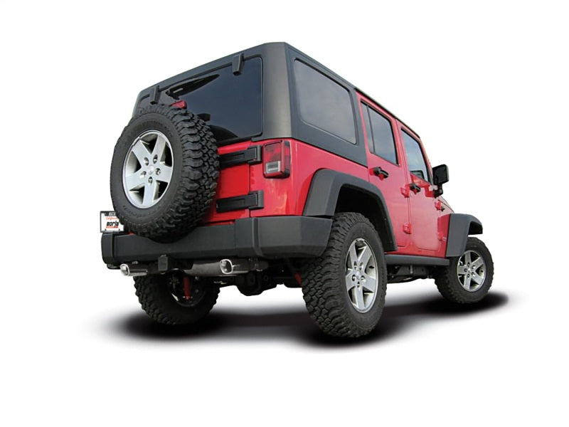Borla 12-16 Jeep Wrangler 3.6L AT/MT 4WD Single Split Rr Exit Touring Exhaust (rear section only) - View 6 | Dirty Garage