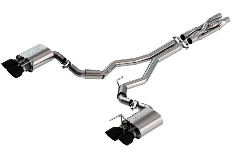 Borla 2020 Ford GT500 5.2L AT 3in ATAK CatBack Exhaust w/ Black Chrome Tips | Dirty Garage