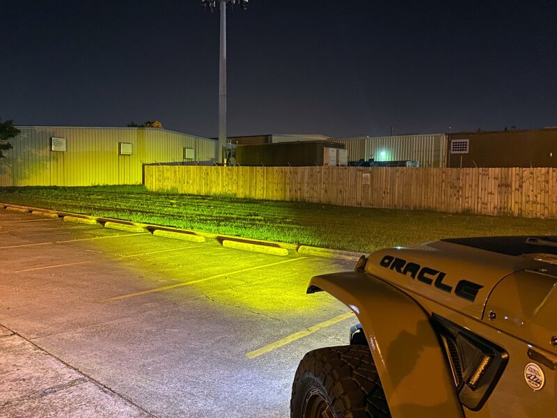 2019-2025 Wrangler JL Skid Plate w/ Integrated LED Emitters Yellow - View 8 | Dirty Garage