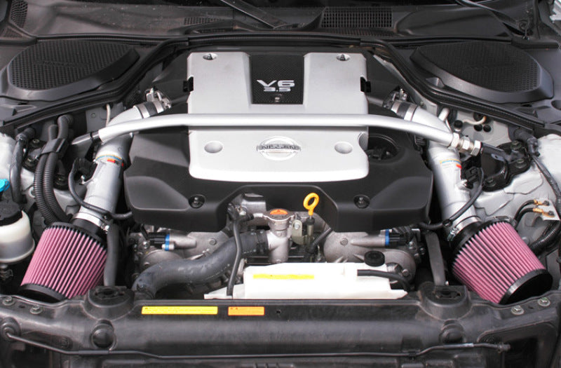 2007-2008 350z Dual Silver Typhoon Short Ram Intake - View 4 | Dirty Garage