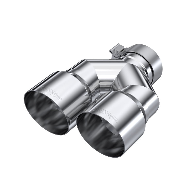Universal 3" ID Dual 4" OD Staggered Single Wall T304 SS Exhaust Tip | Dirty Garage