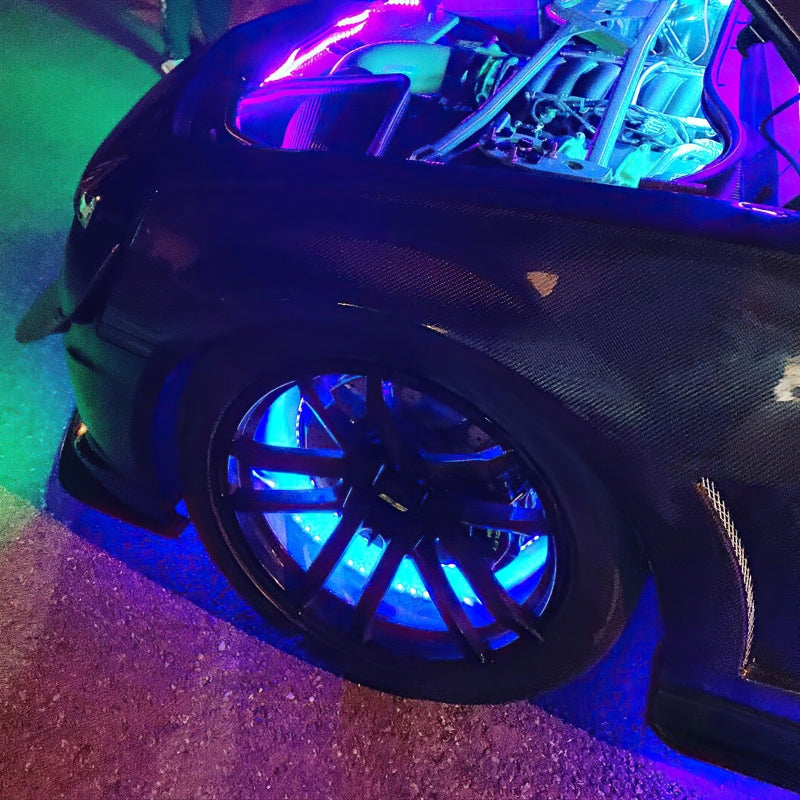 Universal LED Illuminated Wheel Rings ColorSHIFT Dynamic - View 7 | Dirty Garage