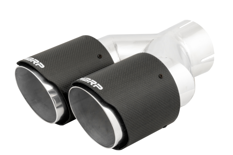 Universal 3" ID Dual 4" OD Staggered Dual Wall Carbon Fiber Exhaust Tip - View 2 | Dirty Garage