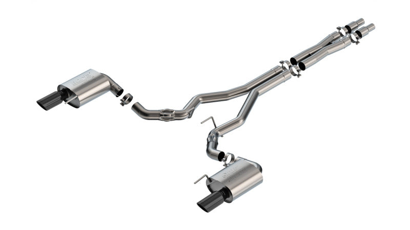 Borla 2024 Ford Mustang GT 5.0L V8 w/o Active Exhaust ATAK Cat-Back Exhaust System - Black Chrome | Dirty Garage