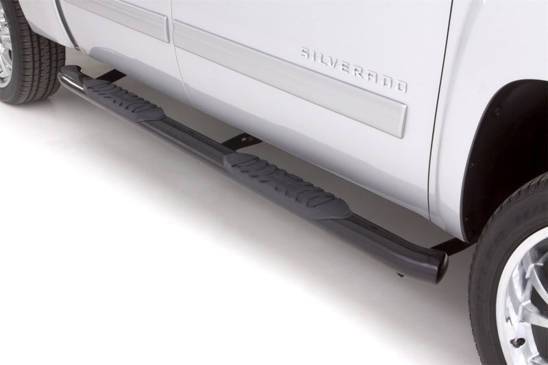 2001-2013 GM 1500/HD Crew Cab 5" Oval Curved Steel Nerf Bars - Black - View 4 | Dirty Garage