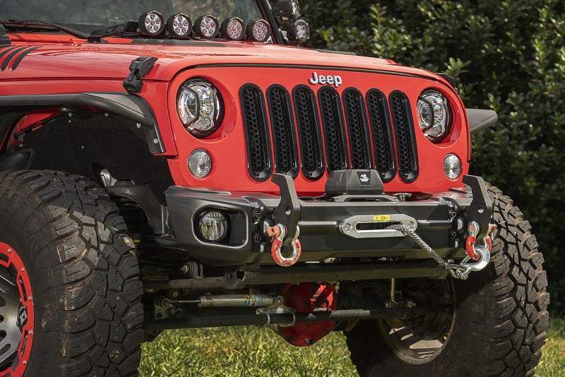 Rugged Ridge 07-18 Jeep Wrangler JK Arcus Front Bumper Set w/Tray & Hooks - View 4 | Dirty Garage