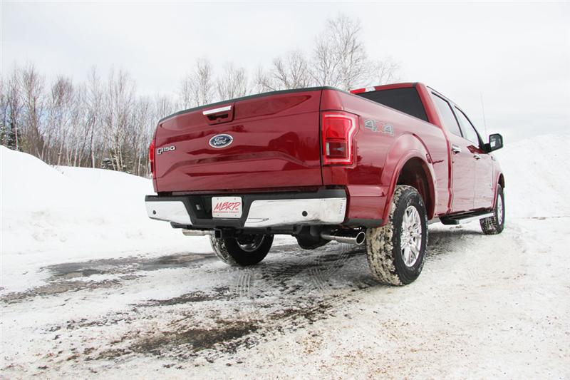 2015 F-150 3" Cat Back Dual Split Side Exit T409 Exhaust System - View 2 | Dirty Garage