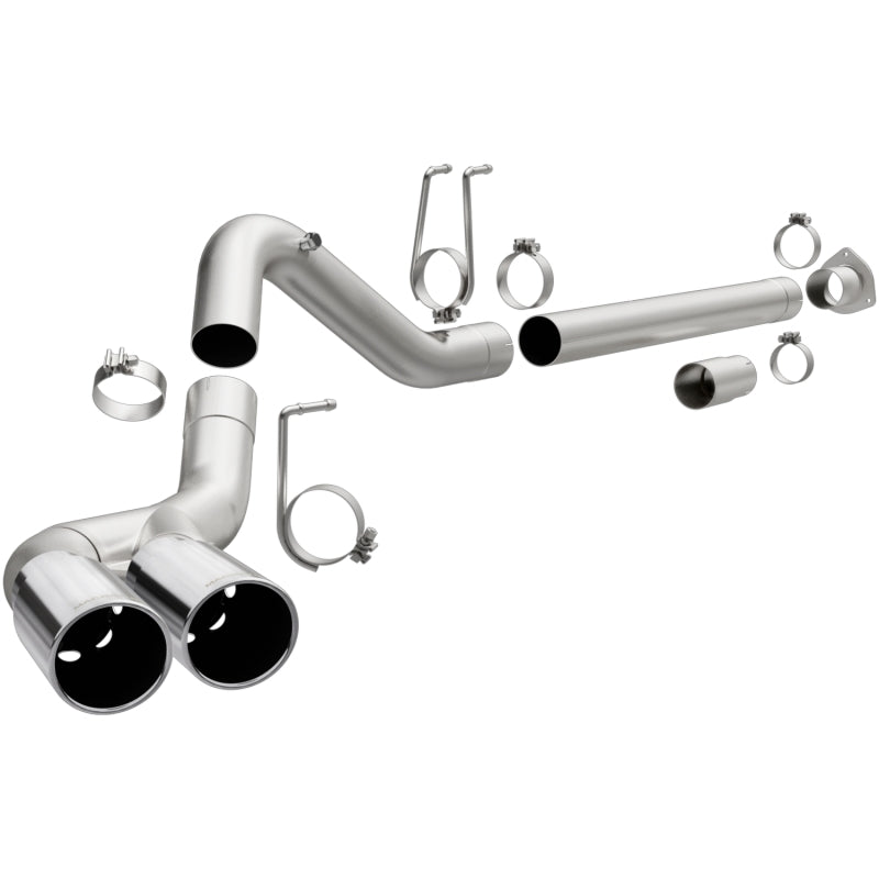 2008-2017 Superduty 4.6L 6.7L DPF Back Stainless Steel 4in Dual Single Passenger Side Rear Exit | Dirty Garage