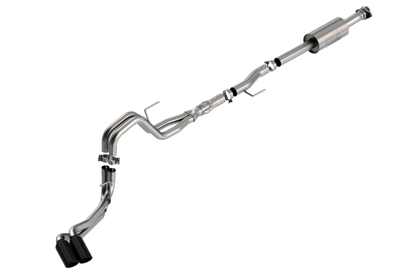 Borla F-150 2021 5.0L 4dr CC SB EC STB Lariat/KR/Platnm/LTD 3/2.25 DSE Cat-Back ATAK Black CHR Tips | Dirty Garage