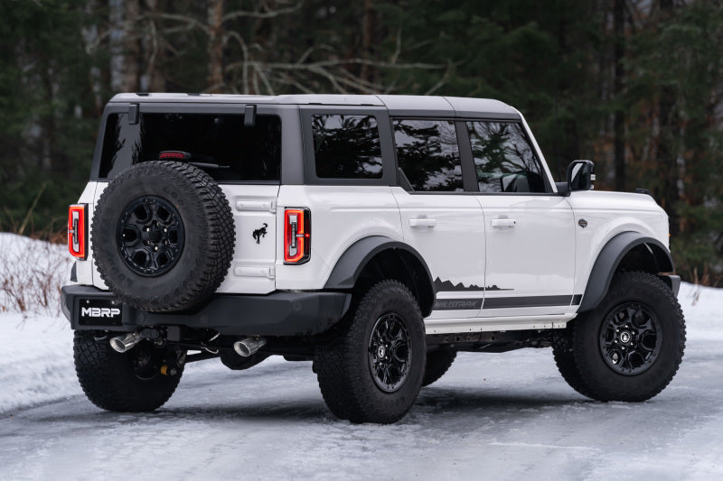 2021-2022 Bronco 3" Catback Dual Split Rear Exit Black Aluminum - View 5 | Dirty Garage