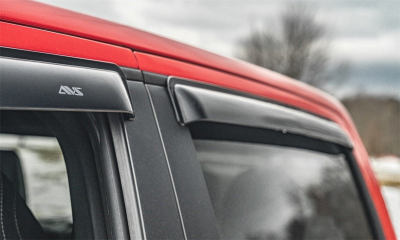 AVS 09-18 Dodge RAM 1500 Crew Cab Ventvisor Outside Mount Window Deflectors 4pc - Smoke - View 7 | Dirty Garage