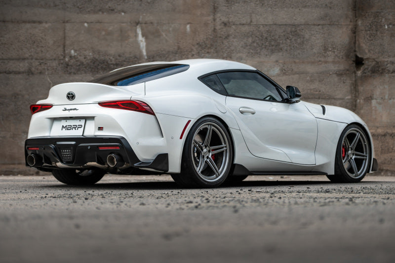 2020- Supra 3.0L 3" Catback Dual Rear Carbon Fiber Tips - View 3 | Dirty Garage