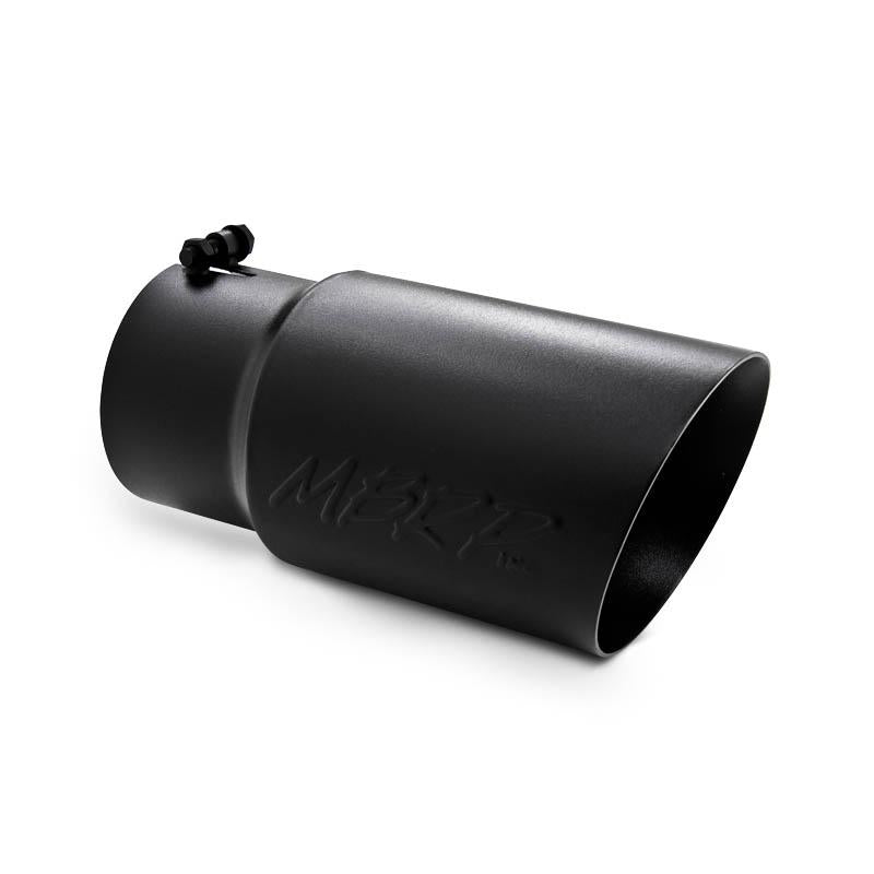 Universal 6" OD Dual Wall Angled 5" Inlet 12" Length Black Finish Tip | Dirty Garage