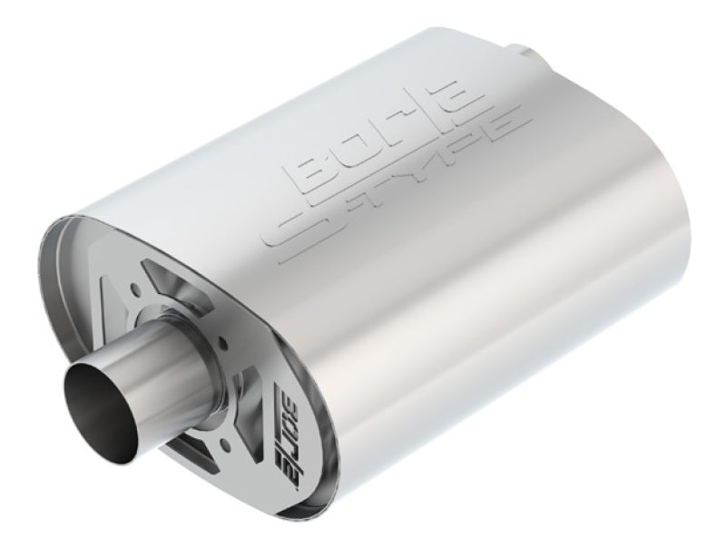 Borla CrateMuffler Ford Coyote 5.0L S-Type 2.5in Offset/Center 12inx6inx10.34in Muffler - View 2 | Dirty Garage