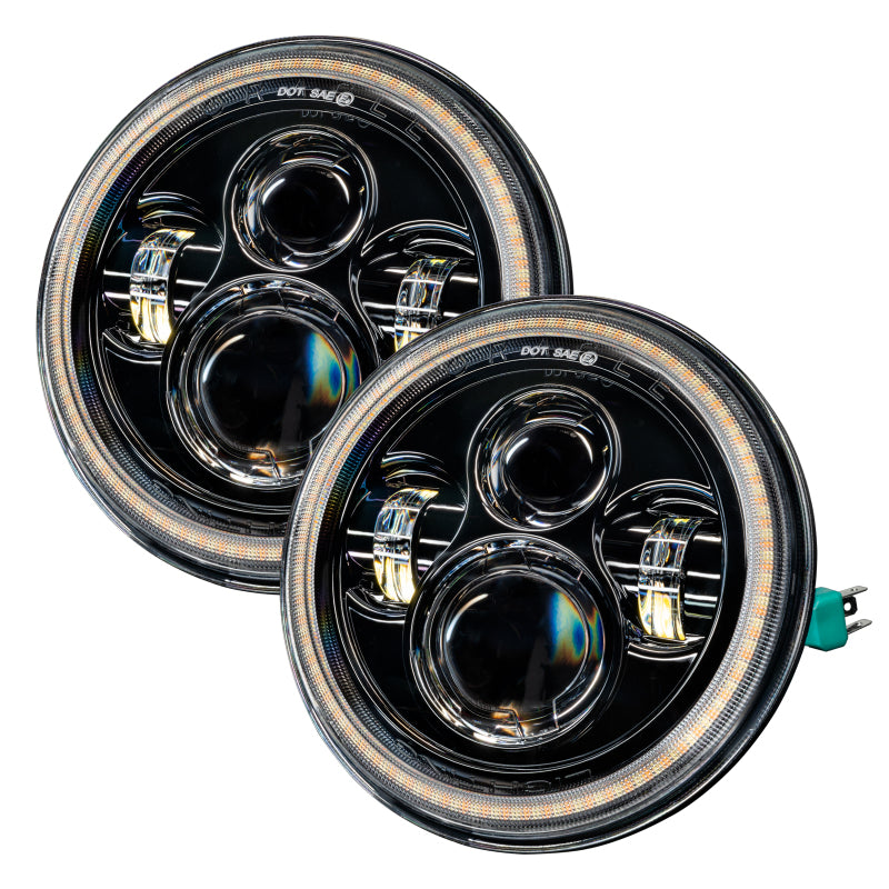 2007-2018 Wrangler JK Switchback LED Halo Headlights Amber White Switchback | Dirty Garage