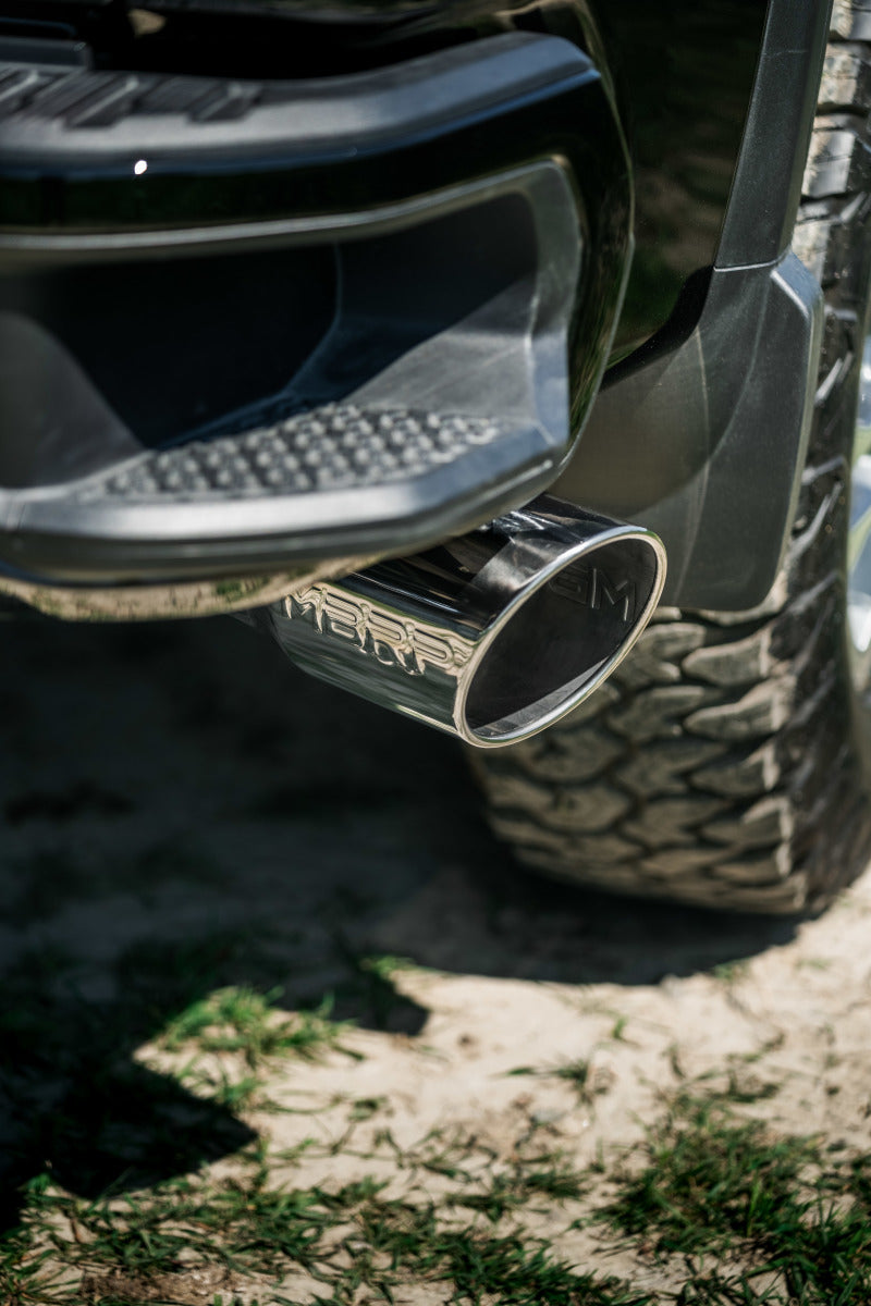 2020-2023 GM HD Armor Lite AL Steel Single Side Exit 5" DPF Back Exhaust - View 3 | Dirty Garage