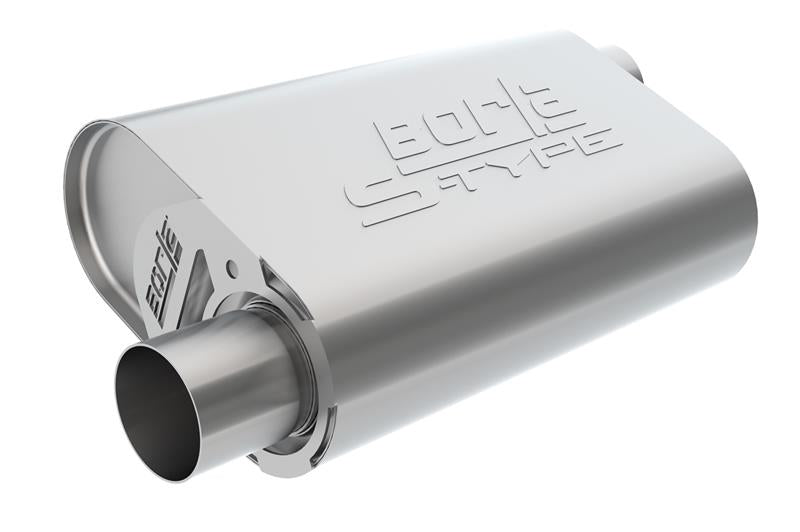 Borla CrateMuffler SBC Hot 350/383 3 inch Offset/Center 14in x 4.35in x 9in Oval Muffler - View 3 | Dirty Garage